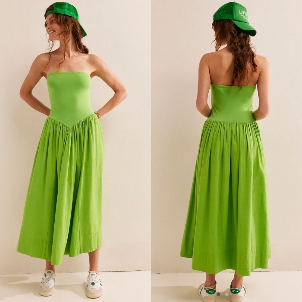 Free People Onda Drop Waist Tube Midi